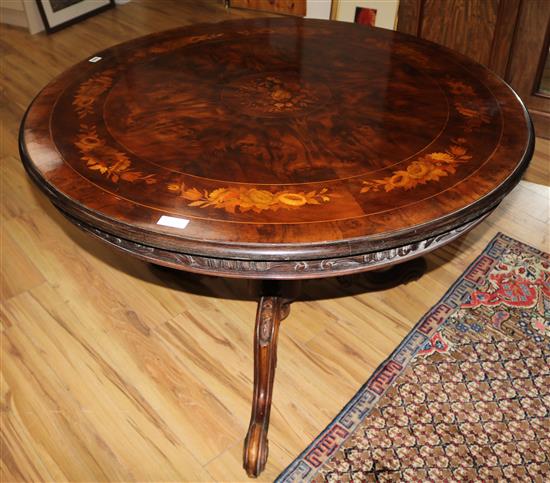 An Italian marquetry centre table, W119cm